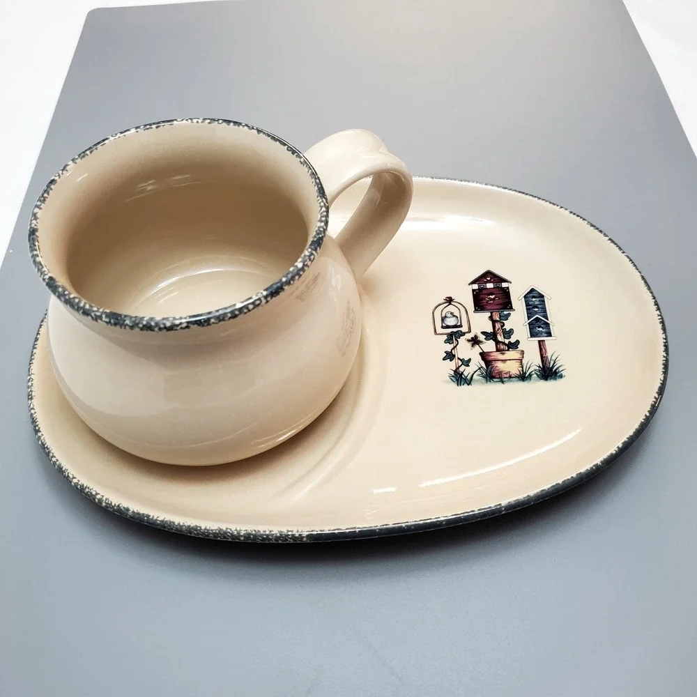 New!!! Home‎ & Garden Party Soup Mug and Sandwich Plate ♡  Birdhouse 2005